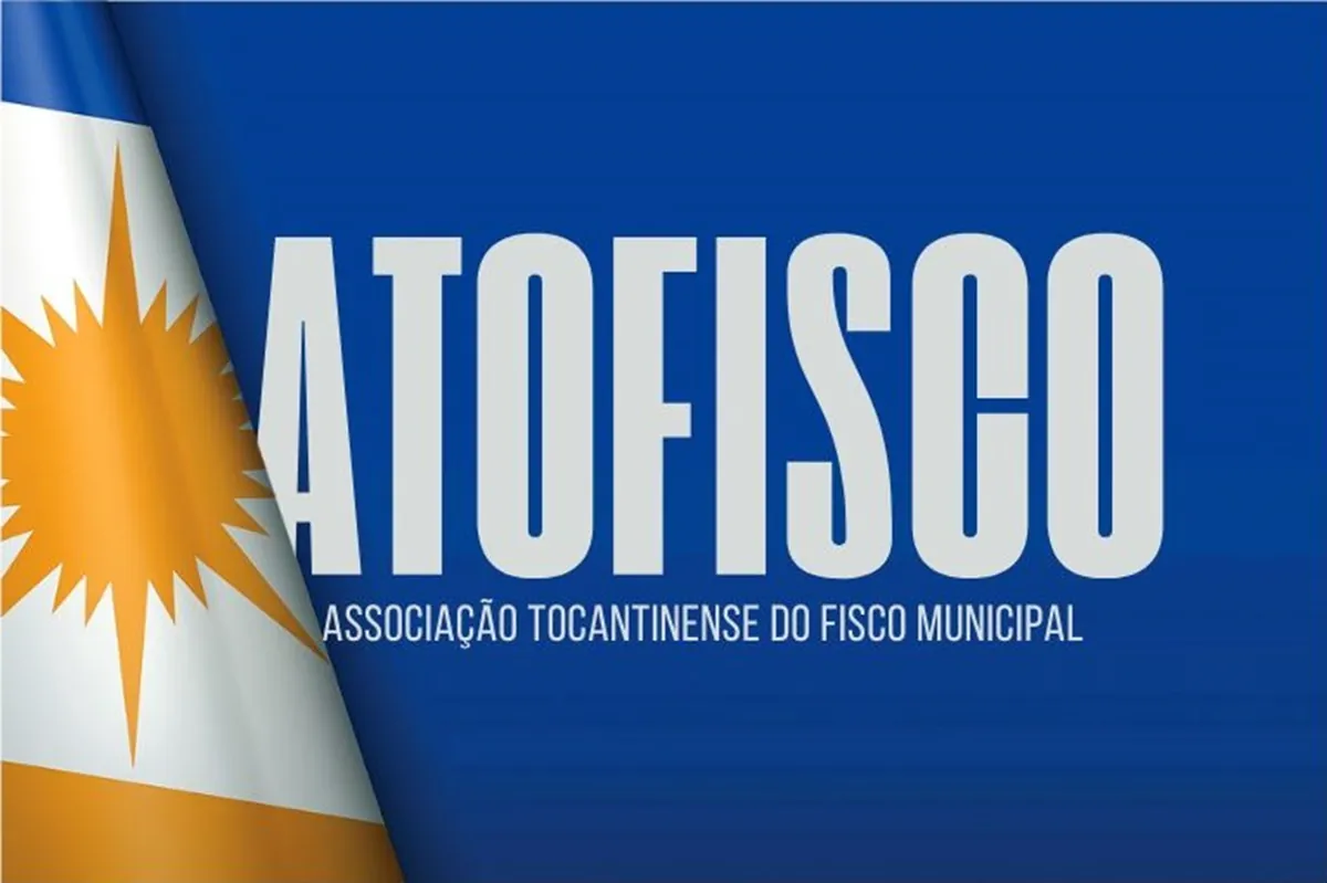 Marca da ATOFISCO sobre a bandeira do Tocantins